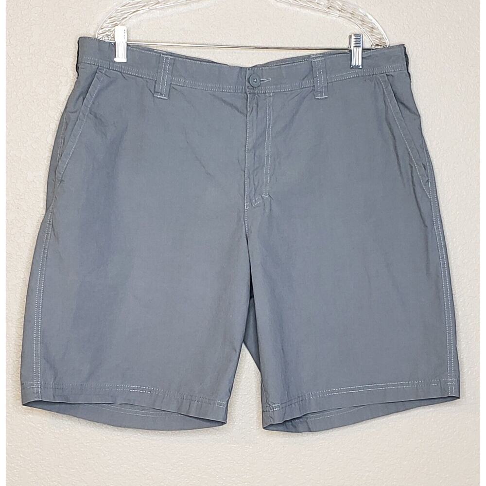 Columbia Mens Shorts 38 Gray Flat Front Casual Outdoor Chinos 9.5” Inseam Cotton